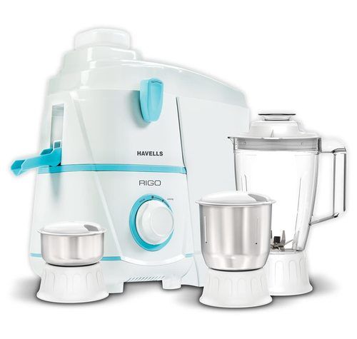 Rigo White And Blue Juicer Mixer Grinder With 2 Jars (Havells)