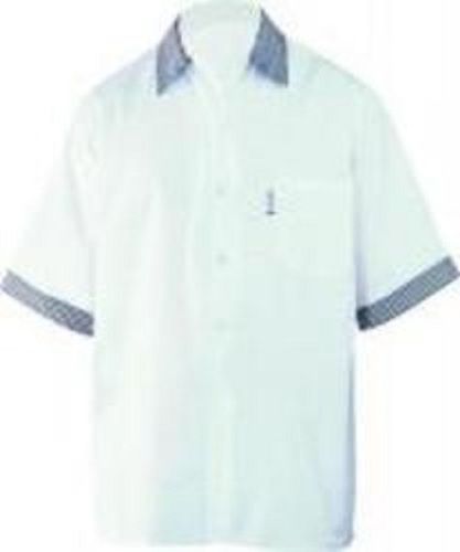 Sky Blue Regular Fit Collar-Neck Half Sleeves Plain Chef Uniform Shirt Number Of Pockets: 1