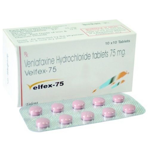 Pink Velfex 75 Venlafaxine Hydrochloride Tablets 75 Mg