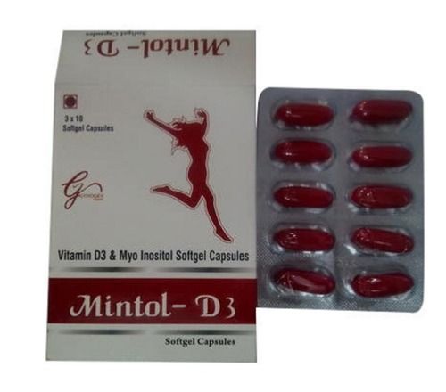 Vitamin D3 And Myo Inositol Softgel Capsules Capsule Shape: Oval