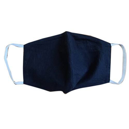 100% Cotton Reusable Blue Color Cotton Face Mask With Ear Loops