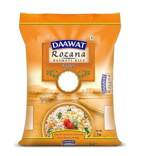 100% Pure Rozaana Super Basmati Rice Available with Net Weight 1 Kg