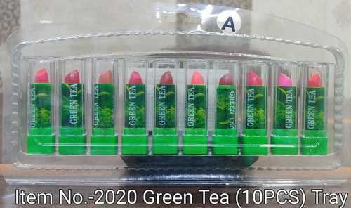 Glossy Look Moisturizing Water Proof Skin Friendly Green Tea Lipsticks (10 Pieces) Color Code: Multi