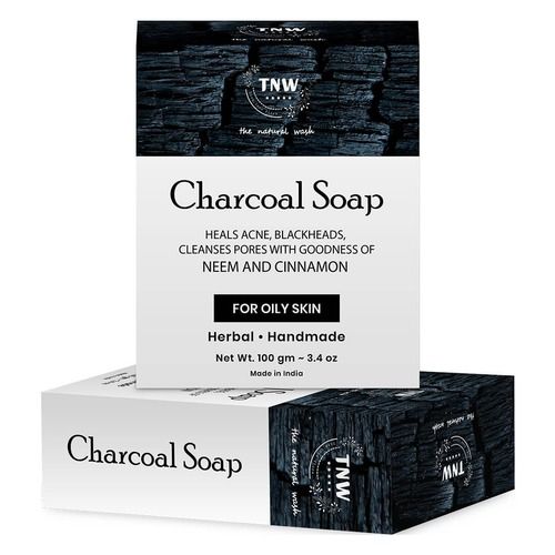 Handmade Anti-Acne Activated Charcoal Bath Soap With Neem And Cinnamon Extract