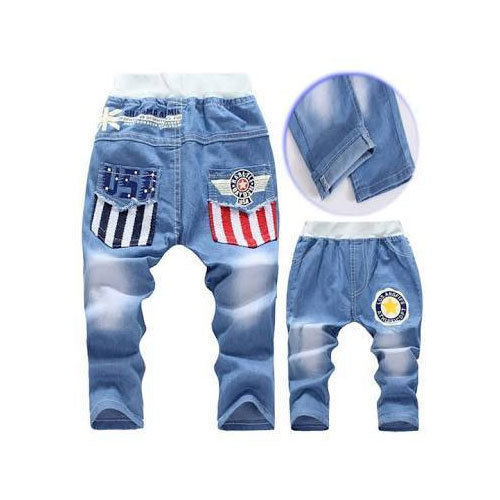 Kids Blue Regular Fit Skin Friendly Party Wear Shaded Denim Stylish Jeans Age Group: 5-6 Years