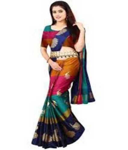 Multi Color Ladies Designer Saree With Blouse(Party Wear And Casual Wear)