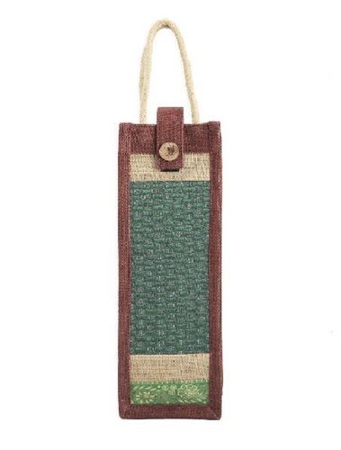 Plain Light Weight And Attractive Design Colored Craft Jute Bottle Bag