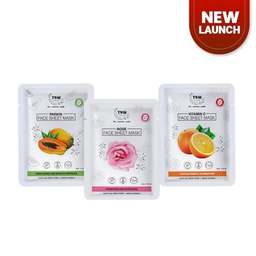 Paraben/Silicon Free Rose, Vitamin C And Papaya Anti Wrinkle Face Sheet Mask