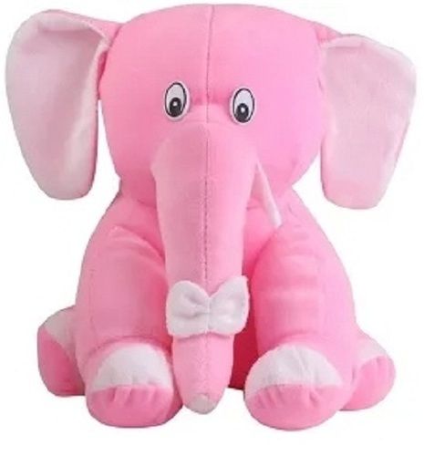 Pink Color Stuffed Soft Elephant Animal Toys for Kids and Gift Use