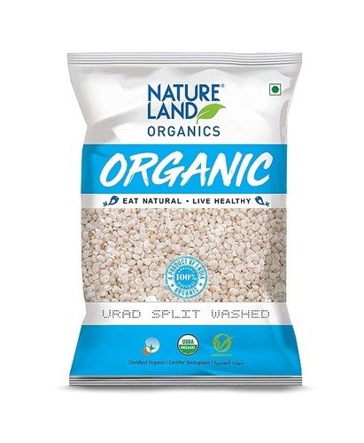 White Rich Fiber And Protein Nature Land Organics Urad Dal Split Lentils, 500 Gm