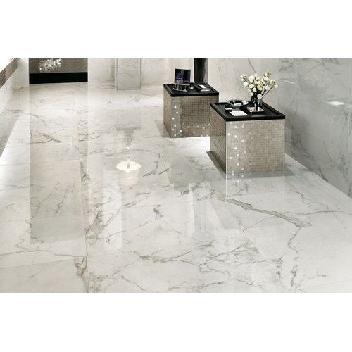 Grey White Marble Tiles Used In Living Room (Acid Resistant And Heat Resistant)