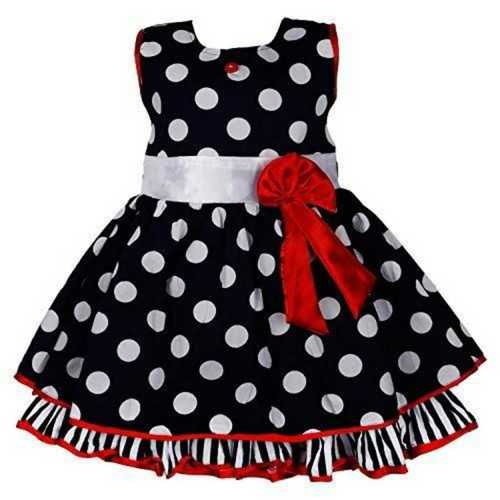 3-5 Years Multi Color Half Sleeves Cotton Frock For Girls