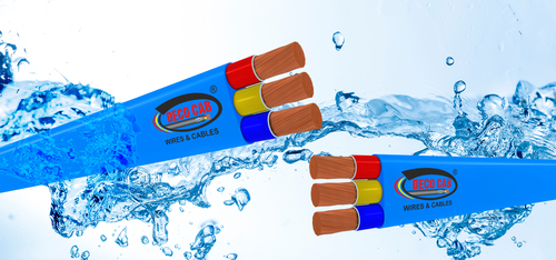 कॉपर और पीवीसी आउटर कोटिंग के साथ 3 कोर राउंड शेप सबमर्सिबल केबल्स