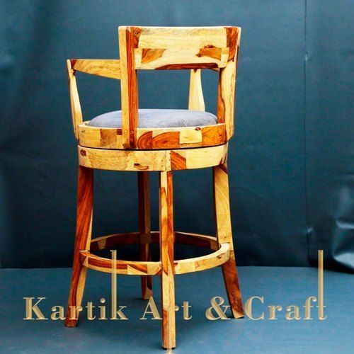 4 Legs Natural Finish Wooden Chair For Bar And Restaurant, Size 16X16X18 Inch No Assembly Required