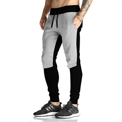 Cotton Black And Grey Skin Friendly Mens Joggers Track Pant With Eye Catching Pattern