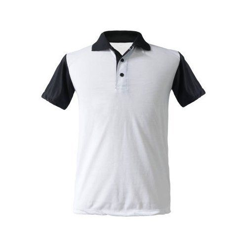 Comfortable And Impeccable Finish White Color Short Sleeves Polo T Shirts For Mens