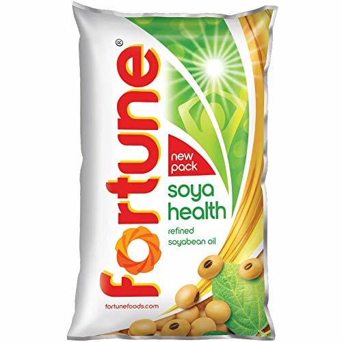 Fortune Soya Health रिफाइंड ऑर्गेनिक सोयाबीन ऑयल 1 लीटर, पाउच पैक ग्रेड: A