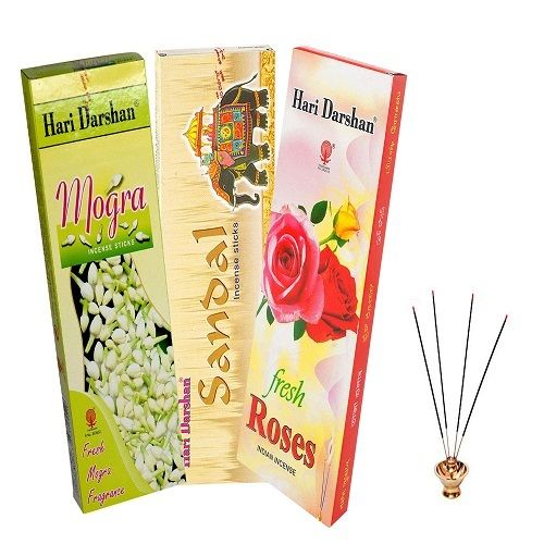 Hari Darshan Combo Agarbatti With Sandal Mogra Rose Fragrance Length: 6 Inch (In)