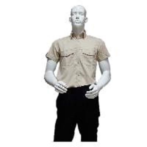 Mens Creamy And Black Half Sleeves Regular Fit Plain Driver Uniform