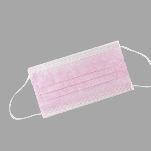 Soft, Comfortable And Absorben Pink 3 Ply Face Mask With Adjustable Ear Loops Age Group: Suitable For All Ages