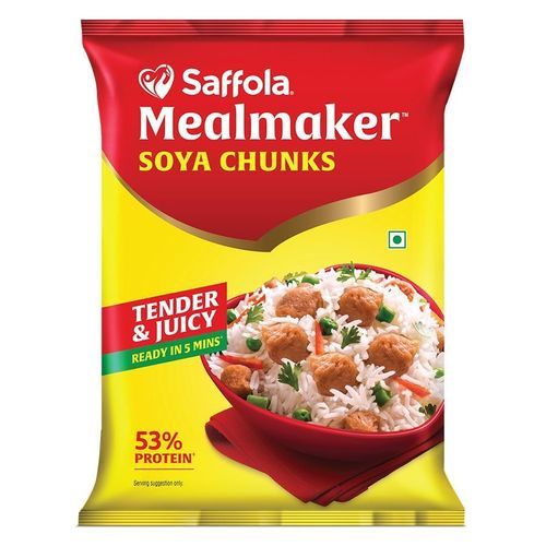 Tender and Juicy 53% Protien Saffola Mealmaker Soya Chunks 200g