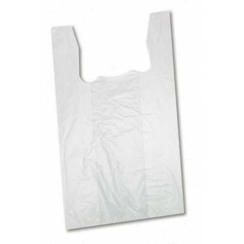 Pp White Color Plain Pattern Plastic Bags With Flexiloop Handle 