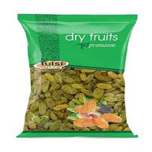 A Grade 100% Pure and Natural Tulsi Dry Fruits Premium Raisins (Kishmish) - 500 Grams, Sweet Flavor, Long Yellow Shape, Glutinous Texture, 6 Months Shelf Life