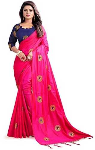 Pink Anti Shrink And Anti Wrinkle Ladies Fancy Saree