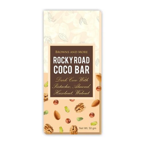 Sweet Dark Coco Chocolate Bar With Pistachio, Almonds, Hazelnut And Walnuts