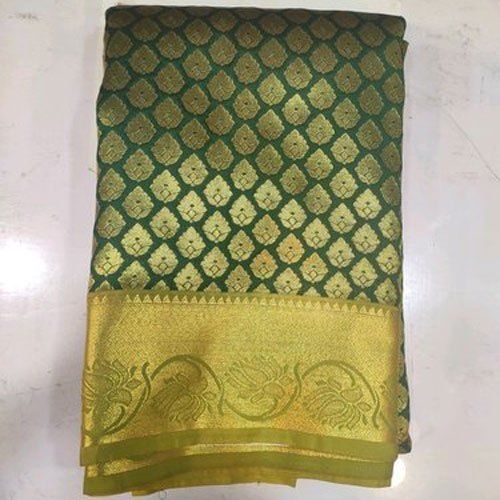 Traditional Dark Green Color Pattu Silk Saree For Party Wear, Wedding Wear, Festival Wear