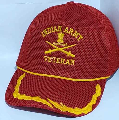 Red Indian Army Printed Embroidered Work Base Ball Cap For Mens And Womens