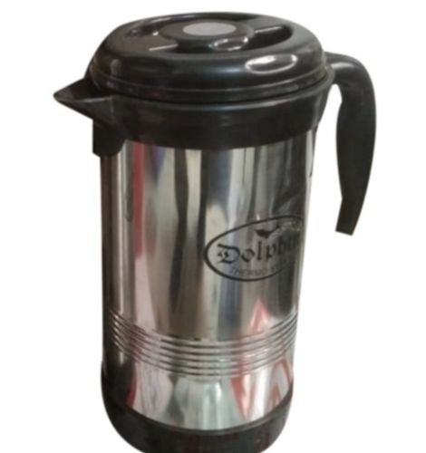 Black & Silver Stainless Steel Water Jug 1200Ml, (Pack Of 1 X 5 Unit)