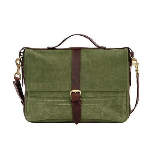 Light Weight And Spacious Green Plain Canvas Laptop Bag For Unisex