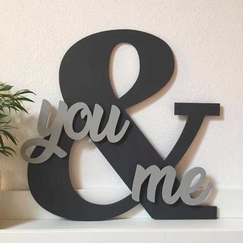 Wood Scratch Resistance Memorable Gift Wooden Handicrafts You And Me Name Sign