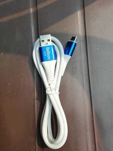 स्मूद टेक्सचर हल्के वज़न का क्रैक रेज़िस्टेंस सफ़ेद और नीला डेटा केबल (1 Mtr)