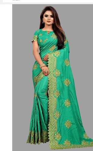 Blue Sky Women'S Banarasi Cotton Silk Zari Butta Golden Zari Border Saree With Blouse Piece