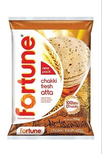 White 100% Atta And 0% Maida Fortune Chakki Whole Wheat Fresh Atta, 10 Kg