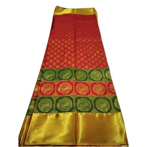 Bridar Red And Golden Banarasi Silk Saree With Broad Boarders