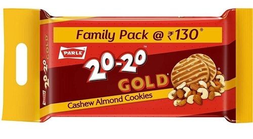 Semi Soft Family Pack Parle G 20-20 Gold Cashew Almond Cookies, 600g