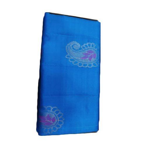Soft Lychee Banarasi Blue Silk Saree With Self Design And Zari Weaving