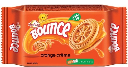 Sunfeast Bounce Tangy Orange Biscuit - Fat Content (%): 19.50G Grams (G)