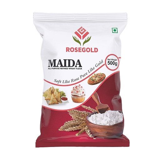 100% Pure And Fresh Rosegold All Purpose Refined Wheat Flour Maida, 500 Gm Additives: No Additives