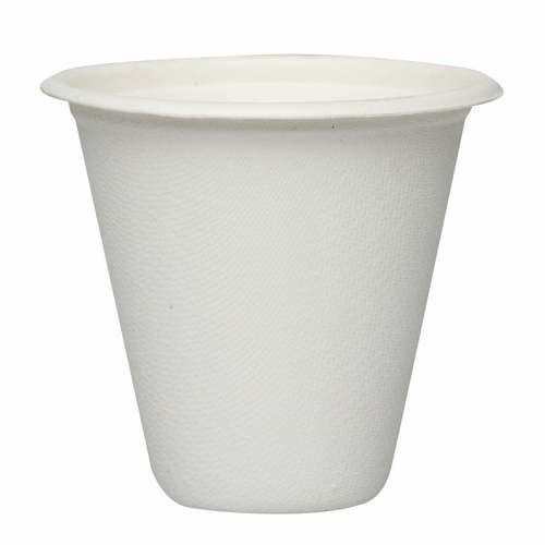 220 ML White Disposable Freezer Safe Recycled Sugarcane Bagasse Drinking Cup