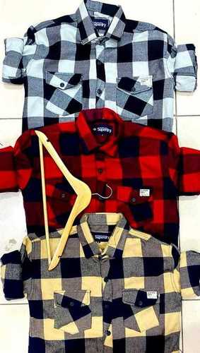 Boys Full Sleeve Check Pattern Cotton Shirts