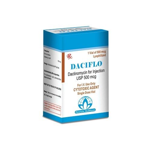 Dacilflo Dactinomycin Injection Usp 500 Mcg For I.V. Use Only Cytotoxic Agent Single Dose Vial General Medicines