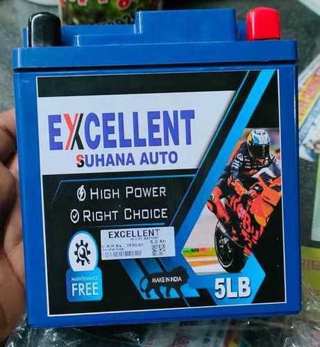 बेहतरीन सुहाना हाई पावर और टाइम एफिशिएंट परफॉर्मेंस ऑटो 5.0Ah 5Lb बाइक बैटरी