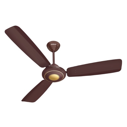 Havells Ceiling Fan - Aluminum, 3 Blades, Brown Color | High Speed, Button Control, Contemporary Design for Kitchen, Living Room, Home Office, Laundry Room