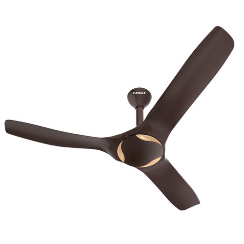 Havells Stealth Air Cruise Ceiling Fan - Aluminum, 3 Blades, Brown | High Speed Cooling, Downrod Mount, Button Control