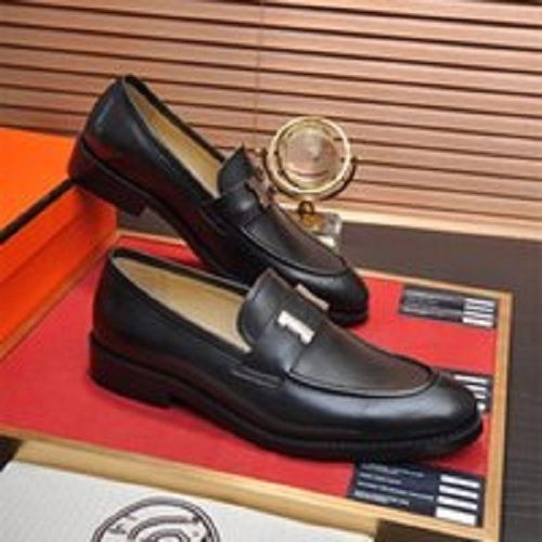 Breathable Mens Black Genuine Leather Shoes For Office And Party Wear