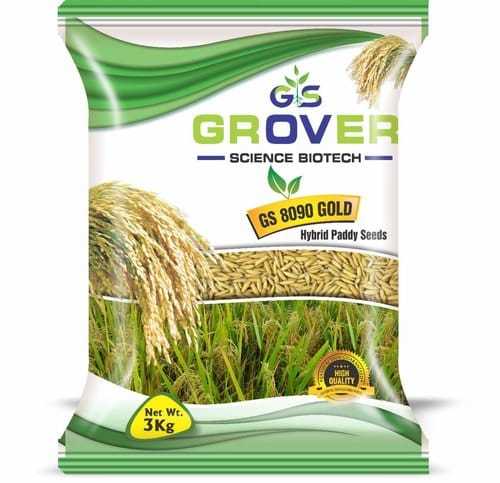 Crossover Rice - Organic GS 8090 Gold Hybrid Grain Seed | 1.4% Admixture, 1.3% Moisture, 10-12% Ash, 6 Months Shelf Life, Yielding Power with 30% Increased Output